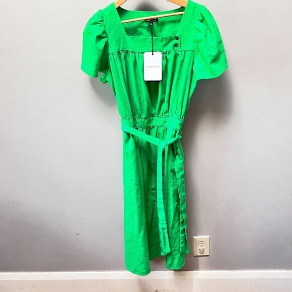 NEW Who What‎ Wear Poison Green Midi-Dress- Size M - Picture 1 of 4